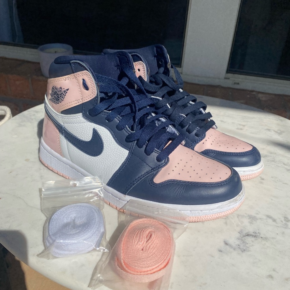 Nike Women's Sneakers - Navy, Pink, and White - Picture 7 of 7